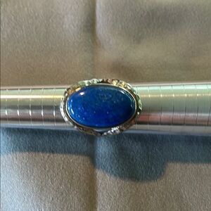 Elegant Blue Silver Women's Ring